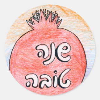 Shana Tova - Adesivo redondo