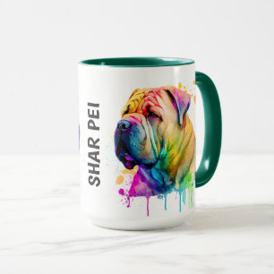 Shar Pei Colorido Caneca Personalizada