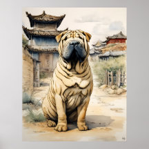 Shar Pei - Impressão de Arte Canina