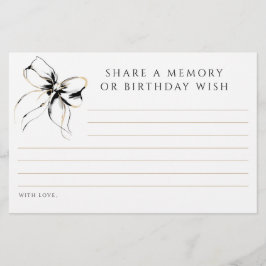 Share a Memory or Birthday Wish Black Bow Card