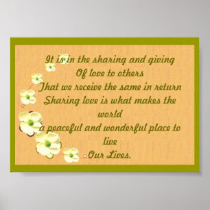 SHARING LOVE  BEAUTIFUL POSTER