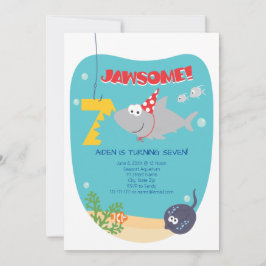 Shark Bite Sétimo Convite de Aniversário