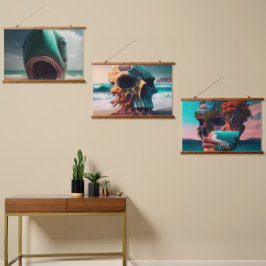 Shark sculpture on the beach