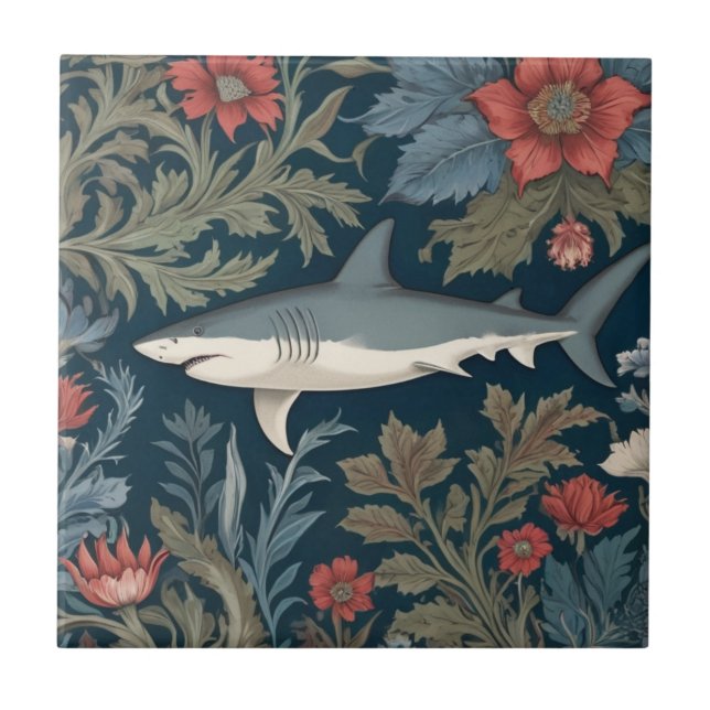 Shark William Morris Estilo para a Esquerda no Mar (Frente)