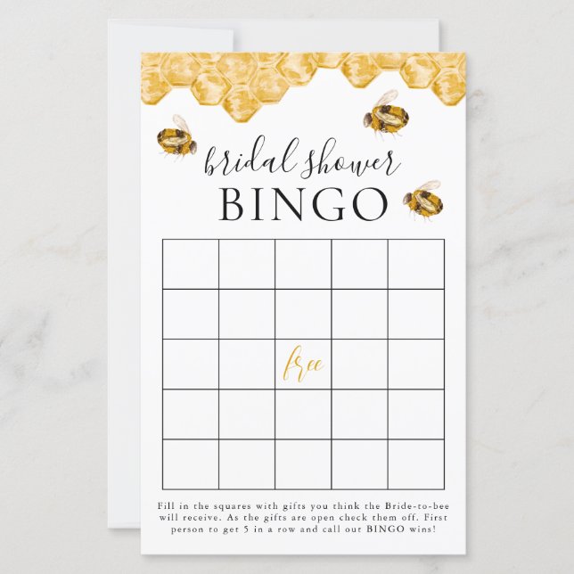 She Found Her Honey Bridal Shower Bingo Game Card (Frente)
