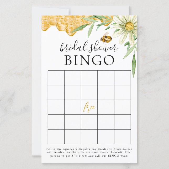 She Found Her Honey Bridal Shower Bingo Game Card (Frente)