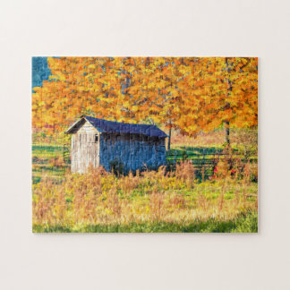 Shed Rustic - Quebra-cabeça de Folhagem de Queda