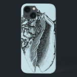 Shell Aqua Conch<br><div class="desc">Nesta imagem vívida,  você pode ver em preto e branco o estilo mais natural e único da concha de Conch de perto. Este tipo único de arte tem sombreado preto para destacar as bordas rugosas desta concha marítima. Pegue esta concha com um fundo aqua no seu produto hoje.</div>