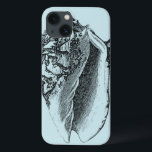 Shell Aqua Conch<br><div class="desc">Nesta imagem vívida, você pode ver em preto e branco o estilo mais natural e único da concha de Conch de perto. Este tipo único de arte tem sombreado preto para destacar as bordas rugosas desta concha marítima. Pegue esta concha com um fundo aqua no seu produto hoje.</div>