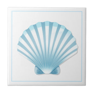 Shell azulejo Trivet-Blue