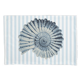 Shell Espiral Azul Náutico e Stripes Brancas