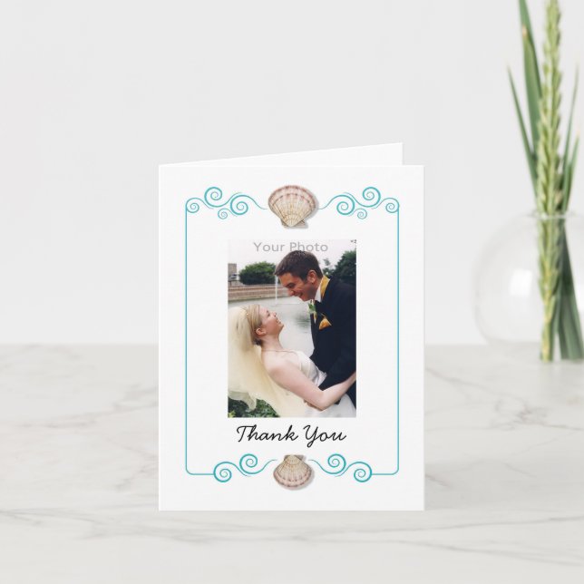 Shell Swirl Obrigado Cartão com fotos (Frente)