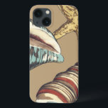 Shell Trio em Khaki<br><div class="desc">Megan Meagher é conhecida por suas simples peças de arte. Esta é uma imagem excelente da arte decorativa capturando a vida marinha com uma estrela amarela e uma concha azul e vermelha. Consiga este impressão de arte hoje na cor Khaki no seu produto Zazzle.</div>