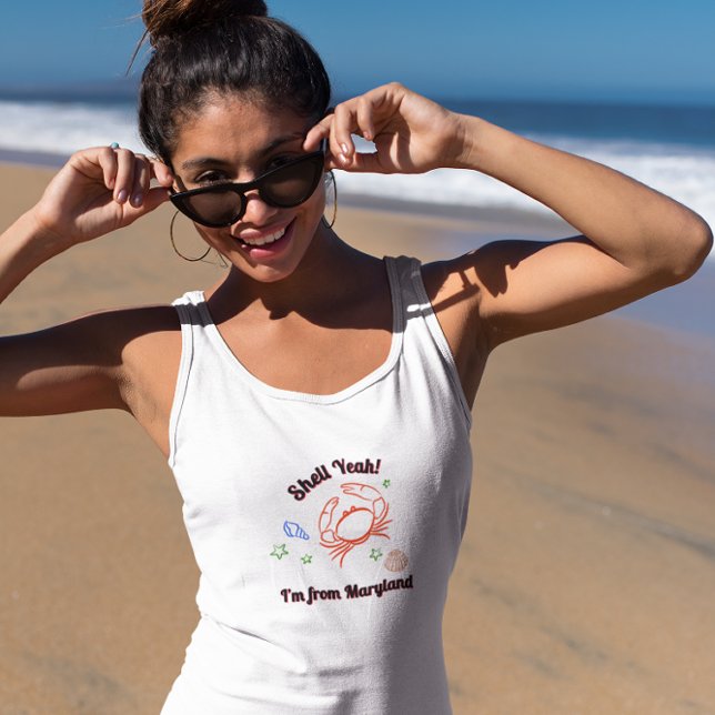 "Shell Yeah! I'm from Maryland" Crab Tank Top (Criador carregado)