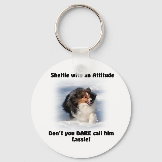 Sheltie Attitude Chaveiro (Frente)
