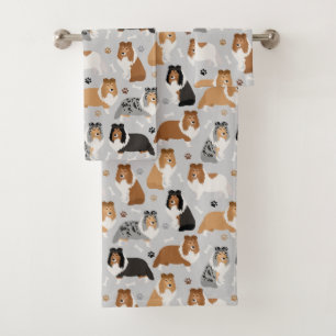 Sheltie Bones e Paws Bath Toalha