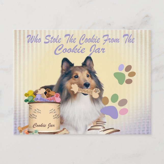 Sheltie Roubou O Biscoito De Cartões De Jar Cookie (Frente)