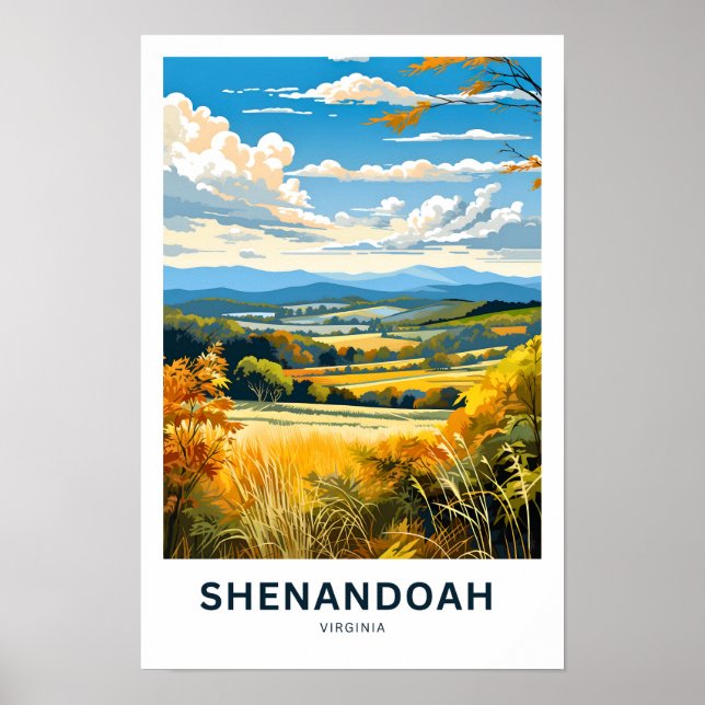 Shenandoah Virginia Viagem Impressão (Frente)