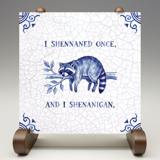 SHENANIGAN Raccoon Fine Delft Blue Dutch Style  (Criador carregado)