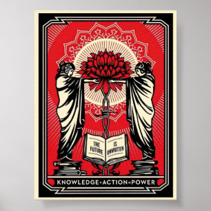 Shepard Fairey Screen Impressão Conhecimento Verme