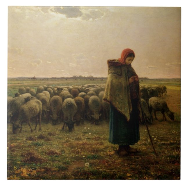 Shepherdess com seu Flock, 1863 (Frente)