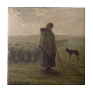 Shepherdess e seu rebanho 1862-63