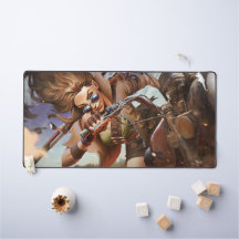 Sheriff Gaming Desk Mat | Motorbike Rider Art