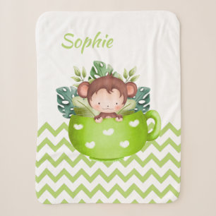 Sherpa Animais Safari Personalizados em Um Cobertor de Be