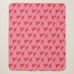Sherpa Cerejas Maraschino Rosa Vermelho Cobertor