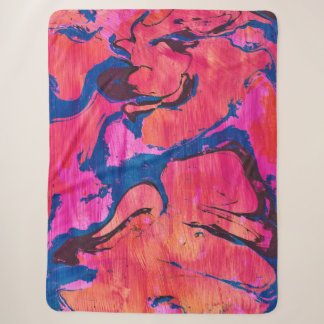 Sherpa Cobertor Abstrato Valiant 1 Vermelho Azul Ebru