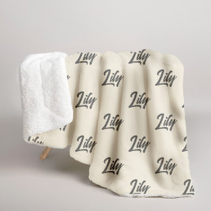 Sherpa Cobertor Aconchegante de Inverno com Nome Personal