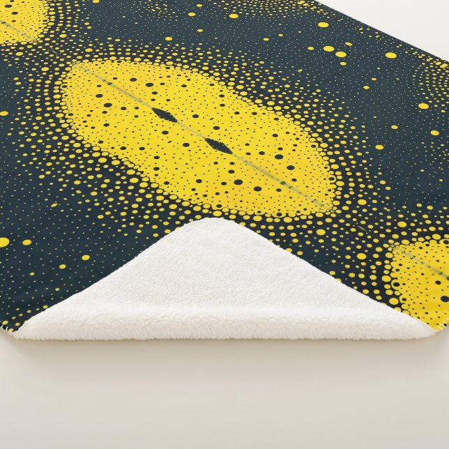 Sherpa Cobertor Amarelo e Preto de Pontos (3/4)