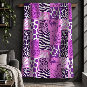 Sherpa Cobertor Arte Magnífico Leopardo Tigre Magenta Ros