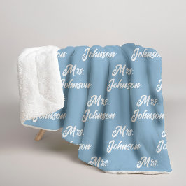Sherpa Cobertor Azul Personalizado para Casal Sr. e Sra.