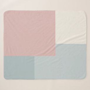 Sherpa Cobertor Branco de Bloco de Cor Abstrato Estético