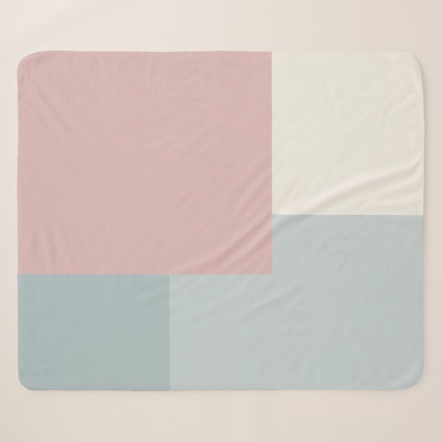 Sherpa Cobertor Branco de Bloco de Cor Abstrato Estético  (Frente (Horizontal))