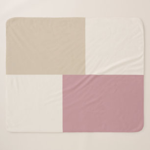 Sherpa Cobertor Branco de Bloco de Cor Abstrato Estético