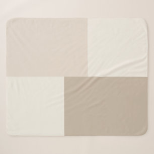 Sherpa Cobertor Branco de Bloco de Cor Abstrato Estético