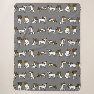 Sherpa Cobertor Cartoon Jack Russell