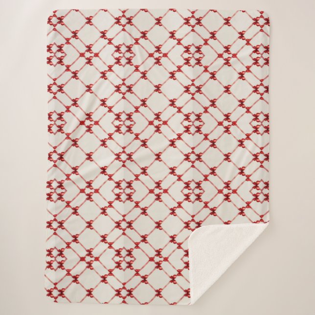 Sherpa Cobertor com Laço Vermelho: Estilo e Conforto Comb (Frente)