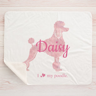 Sherpa Cobertor com Silhueta de Poodle Rosa Pastel Person