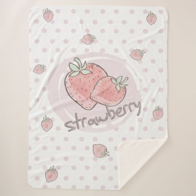 Sherpa Cobertor Cute Strawberry (Frente)