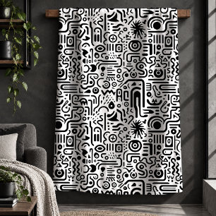 Sherpa Cobertor de Arte Esboço Monocromático Minimalista 