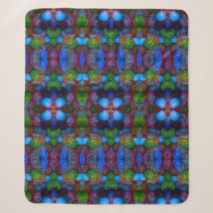 Sherpa Cobertor de Fleece Abstrato em Azul Verde Caleidos