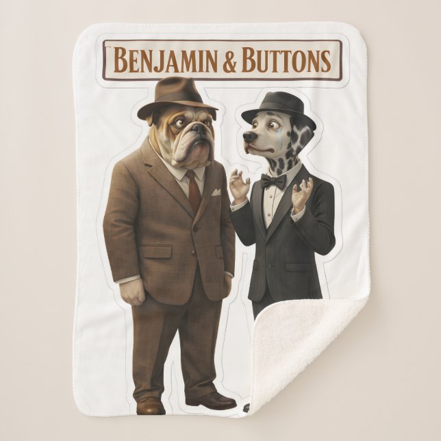Sherpa Cobertor de fleece do duo de detetives Benjamin e  (Frente)