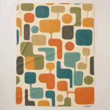 Cobertor de Fleece Mosaico Retro Mod