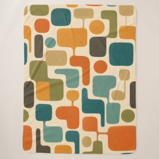 Sherpa Cobertor de Fleece Mosaico Retro Mod
