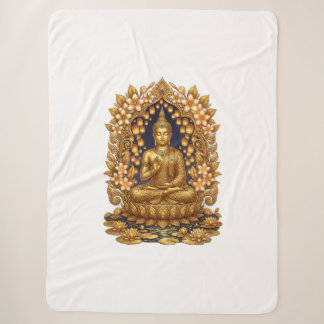 Sherpa Cobertor de Fleece Sereno de Buda Dourado Arte de