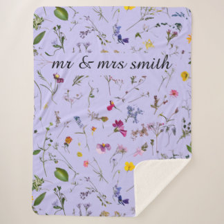 Sherpa cobertor de flores secas e prensadas por medida