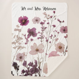 Sherpa cobertor de flores secas e prensadas por medida